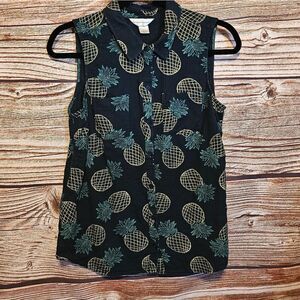Christopher Banks Sleeveless blouse Women's medium pineapples Pre-owned